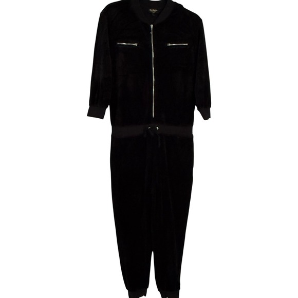 Juicy Couture Black Label Velour Y2K Zip Up Jumpsuit Women's Medium Casual - Picture 3 of 10
